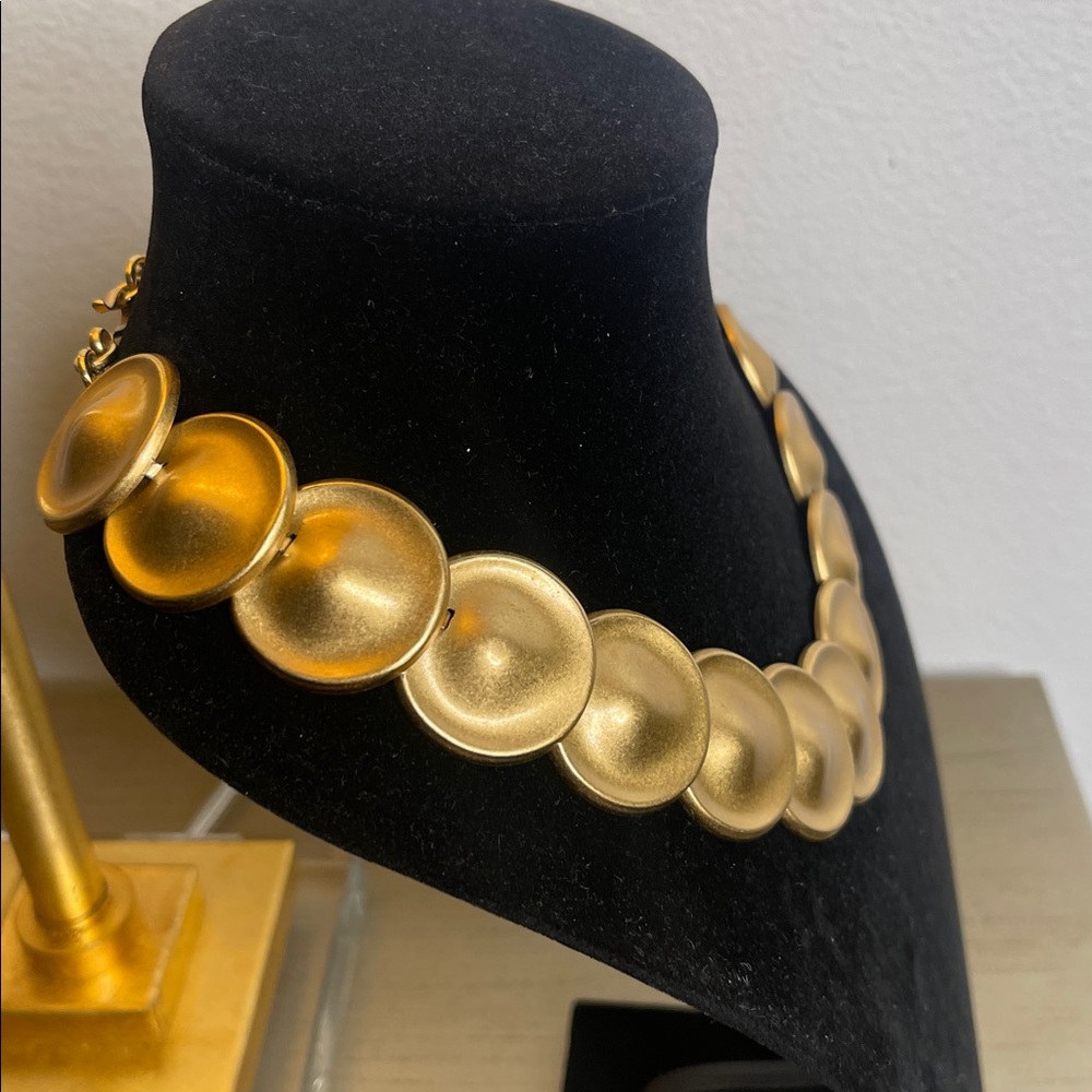 Monet Gold Disc Necklace - Picture 4 of 5